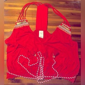 Free People Boho Red Top- SMALL